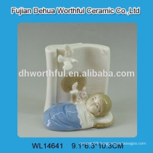 Lovely baby design white porcelain decoration